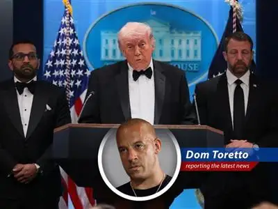 President Trump being escorted by Secret Service agents after shots were fired at the White House Correspondents' Dinner.