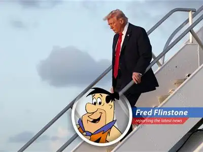 President Trump discussing potential actions regarding Cuba, reminiscent of Bedrock's own political dramas.