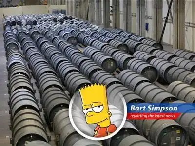 Radioactive waste barrels under the Springfield Nuclear Power Plant. image