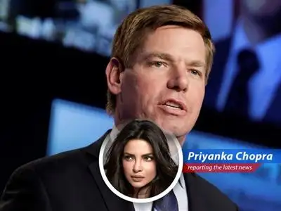 Rep. Eric Swalwell addresses supporters before suspending his campaign amid allegations.