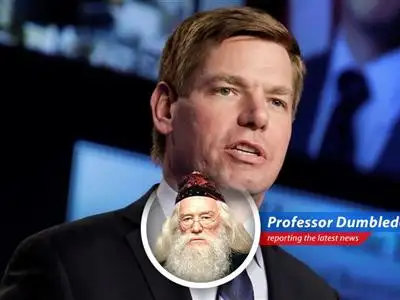 Representative Eric Swalwell addressing supporters before the suspension of his gubernatorial campaign.