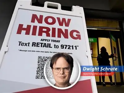 Retail workers celebrate unprecedented job growth, fueled by consumer resilience and a healthy dose of Schrute Farms beet juice.
