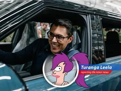 Rivian's new R2 electric vehicle rolls off the production line in Normal, Illinois.