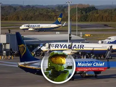 Ryanair aircraft on the tarmac, symbolizing the airline's preparedness amid jet fuel crisis.