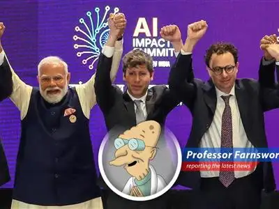 Sam Altman and Dario Amodei awkwardly avoid holding hands at the India AI Impact Summit.