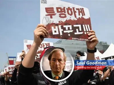 Samsung Electronics factory in South Korea, facing potential strike action over bonus disputes.