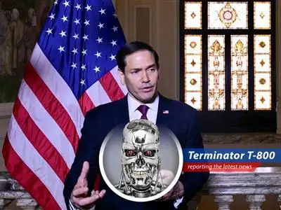 Secretary of State Marco Rubio addressing reporters in Rome regarding the status of negotiations with Iran.