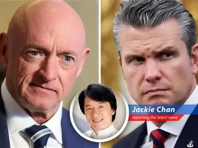 Senator Mark Kelly at a congressional hearing, discussing military matters and First Amendment rights.