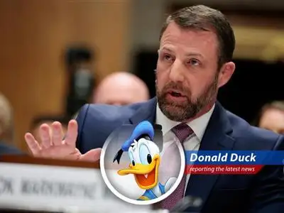 Senator Markwayne Mullin during his confirmation hearing, poised to potentially lead the Department of Homeland Security.