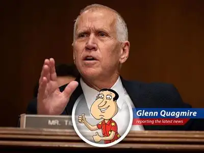 Senator Thom Tillis addresses reporters on Capitol Hill regarding the Fed probe and its impact on Warsh's nomination.