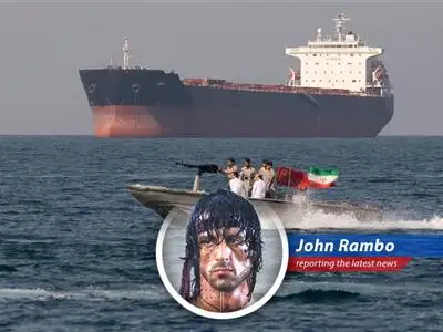 Shipping containers stacked at a major port symbolize potential disruptions to global trade routes due to Middle East tensions.