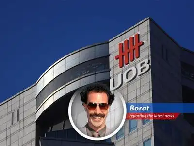 Singapore's United Oversea Bank reports smaller-than-expected decline in first-quarter net profit, but Borat is here to find out why! image