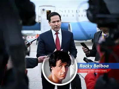 Smoke rises over the Middle East as global powers clash, mirroring a tense standoff in a high-stakes boxing match.