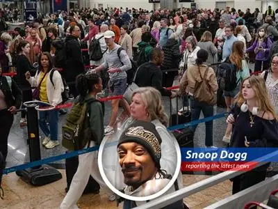 Snoop Dogg pondering the ICE deployment at airports.