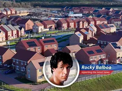 Solar panels on a rooftop symbolize England's shift towards renewable energy and energy independence. No more Mr. Nice Fossil Fuel.