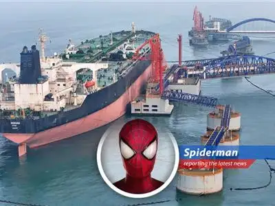 Spider-Man swings through the city, pondering the economic impact of global events