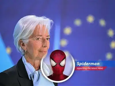 Spiderman spins a web around the European Central Bank's rate cut decision and its implications for the future of the euro area. image