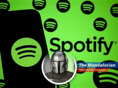 Spotify's logo shines bright as the company announces impressive growth in users and revenue.