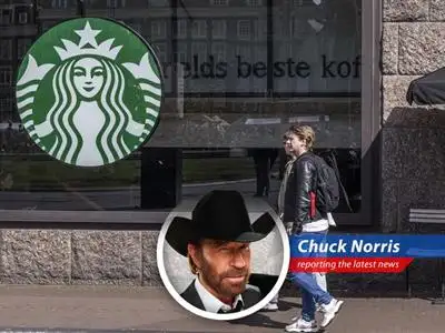 Starbucks slashes earnings forecast as sales decline, Chuck Norris weighs in on the Java jive image