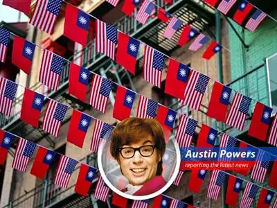 Taiwanese and US flags flutter, symbolizing a new era of trade relations amidst complex geopolitical dynamics.