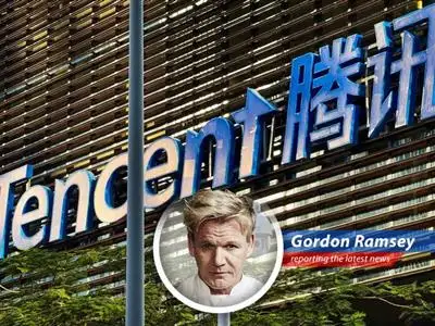 Tencent headquarters in Shenzhen, China, reflecting the company's significant investments in AI technology.