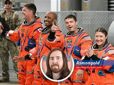 The Artemis II mission launches from Kennedy Space Center, sending a crew of four astronauts on a journey around the moon.