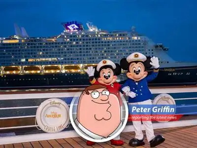 The Disney Adventure, Disney's largest cruise ship, prepares to set sail from Singapore, targeting the Asian market.