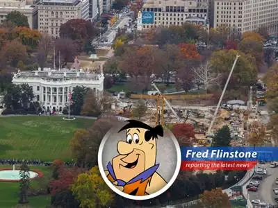 The proposed White House ballroom faces legal challenges, reminiscent of Bedrock's own construction woes.