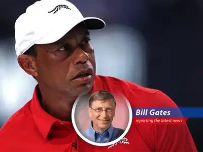 Tiger Woods addressing the crowd during a past tournament a symbol of his enduring impact on golf.