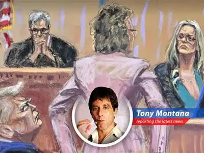 Tony Montana hilariously reacts to the denial of Donald Trump's second mistrial request in the hush money trial image