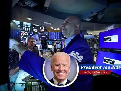 Trading screens reflect the volatility in S&P 500 and oil futures markets before Trump's announcement.