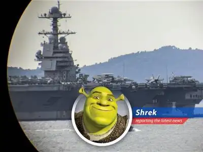 U.S. naval blockade of Iranian ports in the Strait of Hormuz disrupting global trade.