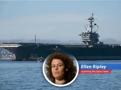 USS Abraham Lincoln in the Arabian Sea, a stark reminder of the ever-present tensions. Photo Courtesy U.S. Navy.