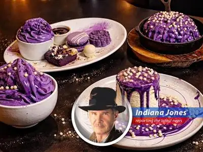 Ube desserts on display, showcasing the vibrant purple color that is driving the food trend