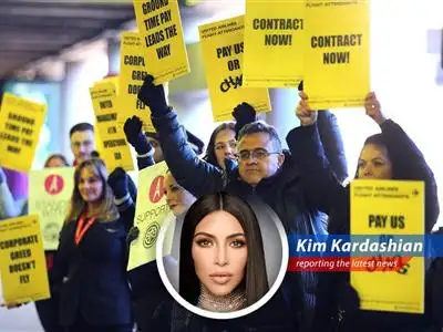 United Airlines flight attendants celebrate a tentative agreement that promises significant improvements to their pay and working conditions. image