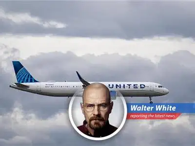 United Airlines plane taking off against a backdrop of rising fuel costs and market uncertainty.