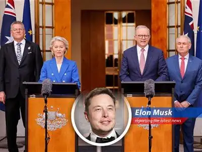 Ursula von der Leyen and Anthony Albanese finalize a landmark trade agreement between the EU and Australia.