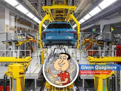 Volkswagen's electric SUV, the ID. UNYX 08, rolling off the assembly line in China, powered by local chips.