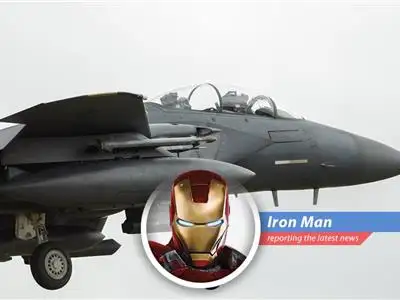 Wreckage of an F-15 fighter jet, symbolic of the escalating tensions in the Middle East.